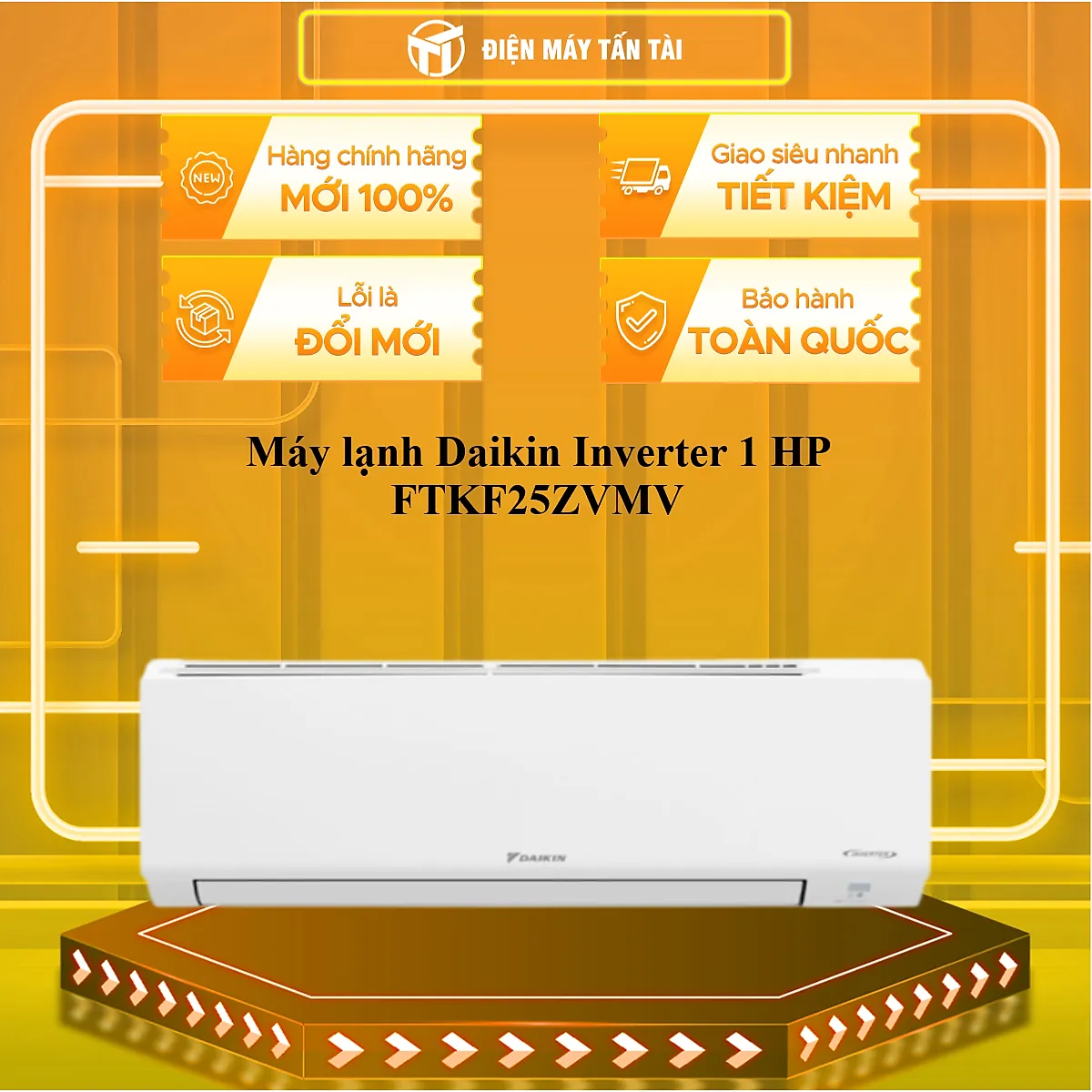 Máy lạnh Daikin Inverter 1 HP FTKF25ZVMV  - HÀNG CHÍNH HÃNG - CHỈ GIAO HCM