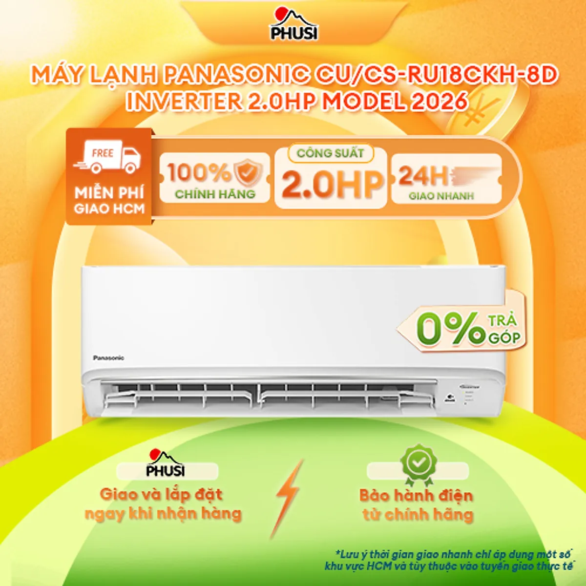 Máy lạnh Panasonic Inverter 2HP CU/CS-XU12BKH-8/ 2.5HP CU/CS-RU24CKH-8D - Model 2026 - Hàng Chính Hãng, Mới 100