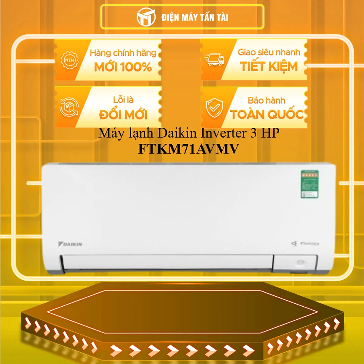 FTKM71AVMV - Máy lạnh Daikin Inverter 3 HP FTKM71AVMV RA MẮT 2026 - HÀNG CHÍNH HÃNG - GIAO HCM